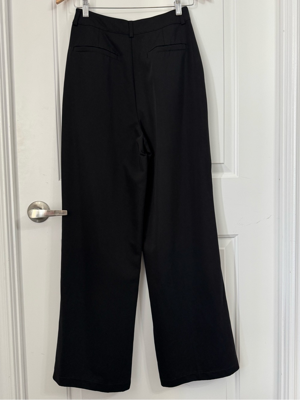 7 for all Mankind Black Wide-Leg Dress Pants with pleats pockets, rayon, Small - Picture 4 of 10